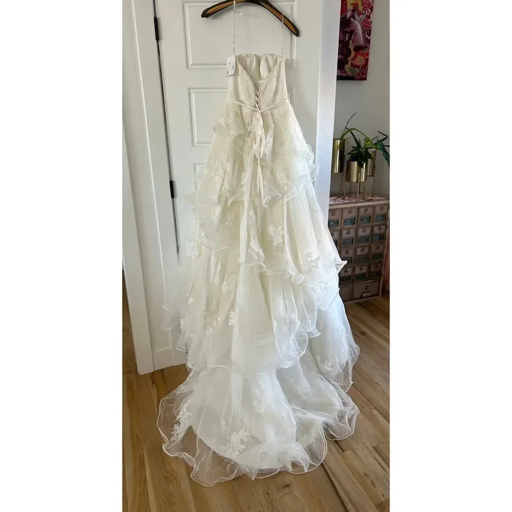 Maggie Sottero Chloe Wedding Dress Sweet Heart Ball Gown Lace Tulle Ivory 10 NWT - Picture 9 of 11